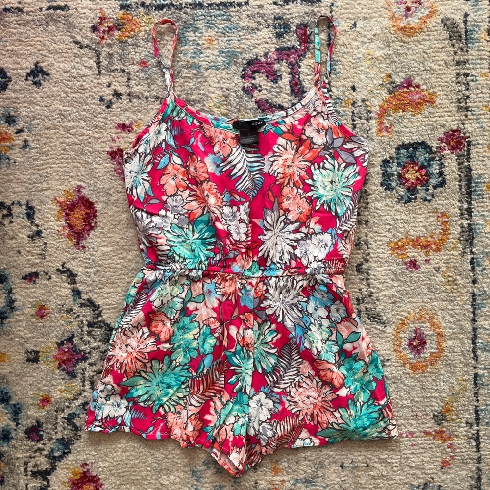 Aqua Floral Romper from Bloomingdale’s